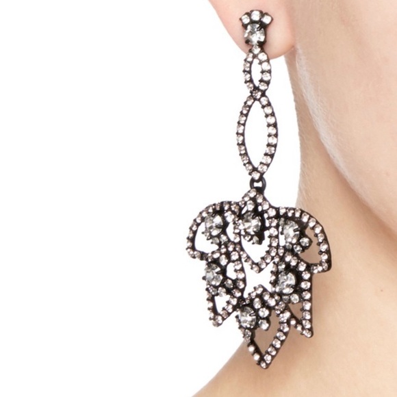 J. Crew Lotus Pave Statement Earrings